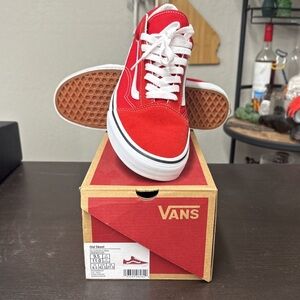 Red laced Vans